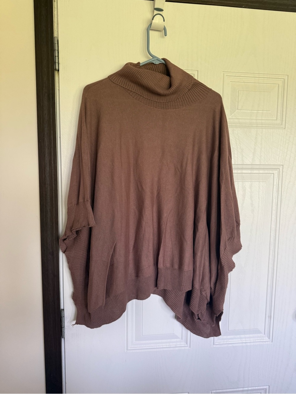 2 for $20 sale: Savvi taupe brown turtleneck pocho sweater cape - S/M